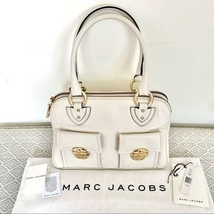 Marc Jacobs Blake Leather Satchel in Cream